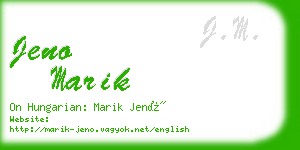 jeno marik business card